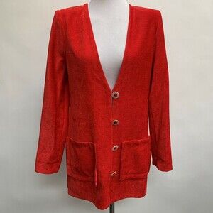 Annikki Karvinen Women's Jacket Size XS Red Button Front